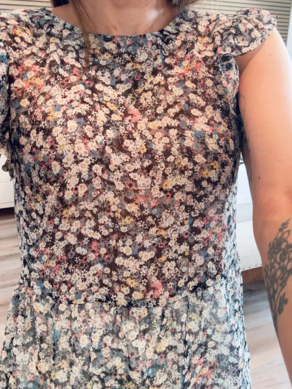 Mango Floral Cap-Sleeve Multicolor Blouse - Picture 3 of 7
